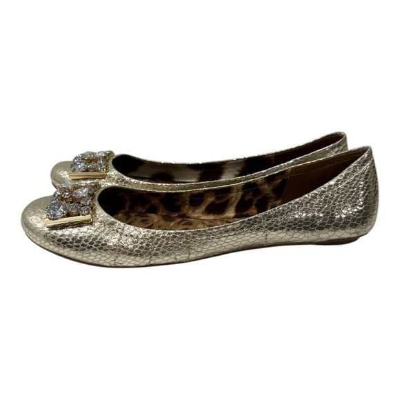 Sam Edelman Women's Caper Ballet Flat, Light Gold Boa Print size 10 M - Picture 6 of 9